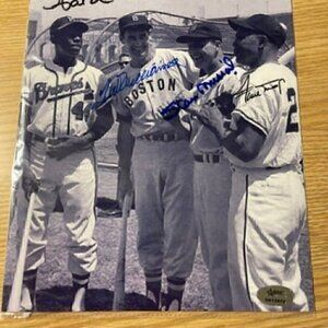 Hank Aaron Musial williams Mays signed photo